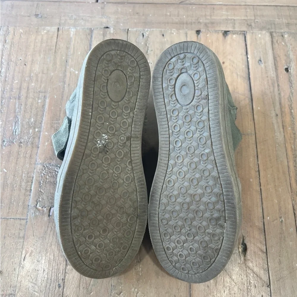 SweetHoney suede green hi top sneakers leather hook and loop big kid size 1